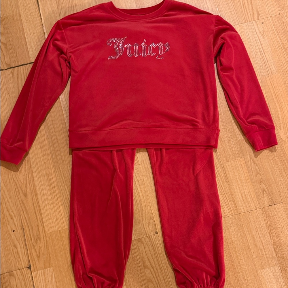 Kids Red Jogger Pants and sweater pajama set